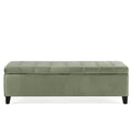 Storage Ottoman Pale Green Velvet