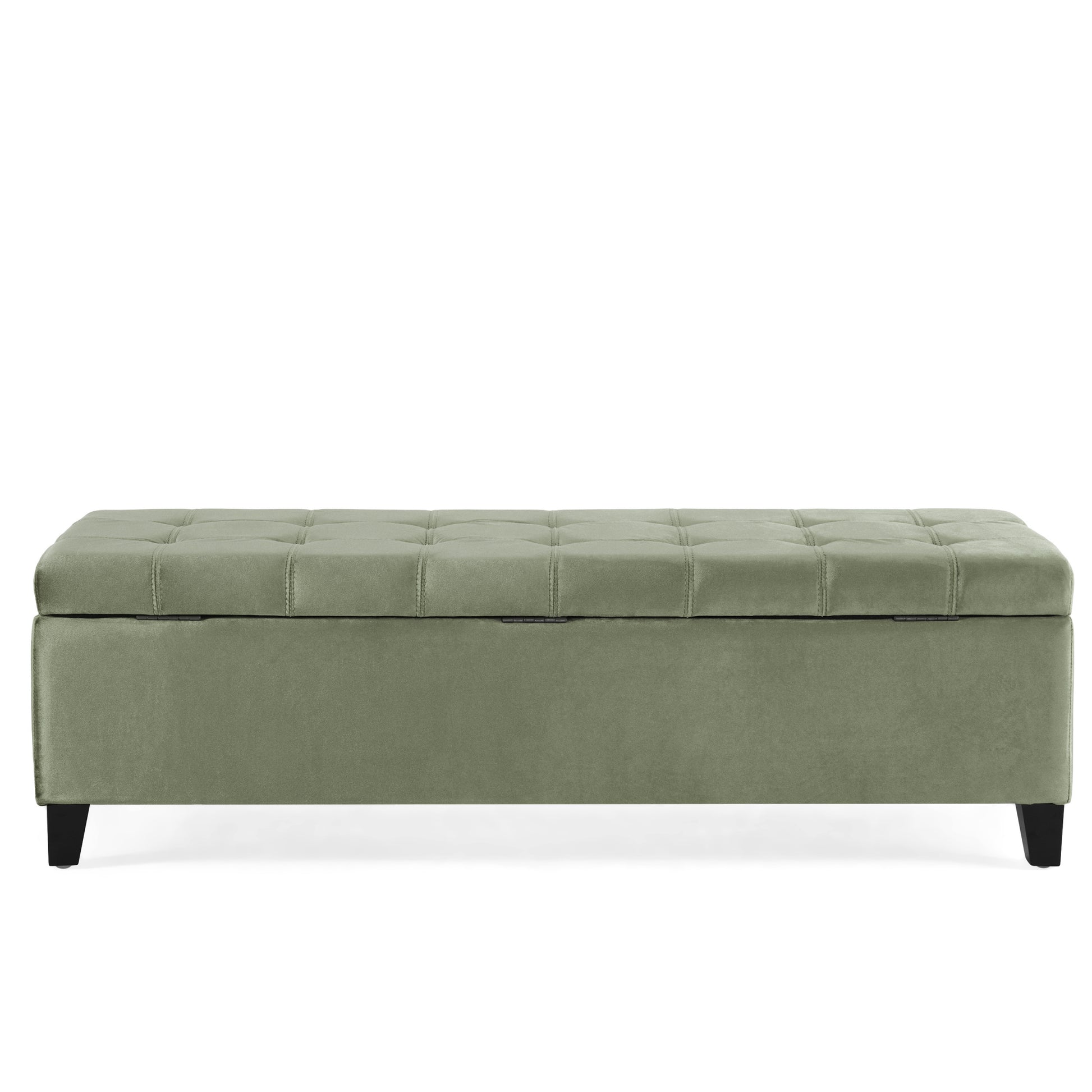 Storage Ottoman Pale Green Velvet