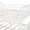 Full Over Full Bunk Bed With Ladder, White Old Sku :Lp000207Aak Full White Solid Wood