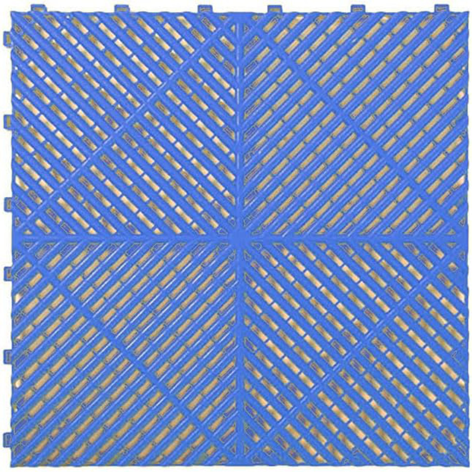 Racedeck Free Flow Open Rib Self Draining Design, Durable Copolymer Plastic Interlocking Modular Garage Flooring Tile 40 Pack , Blue Blue Abs Pc