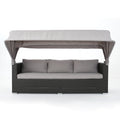 Glaros Sofa Set With Canopy Grey Grey Silver Pe Rattan Iron