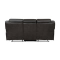 2Pc Reclining Sofa Set Modern Design Living Room Furniture Sofa And Loveseat With Center Console Dark Grayfaux Leather Upholstery Contemporary Home Dark Gray,Light Gray Faux Leather Wood Primary Living Space Contemporary,Modern,Ultra Modern Pillow Top