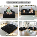 55 Inch Chenille Sponge Sofa Lounge Chair,No Assembly Required,Fluffy Modern Sleeper Chair For Indoor Living Room Bedroom Black Foam Chenille 1 Seat