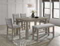 6Pc Dining Set Contemporary Farmhouse Style Counter Height 18