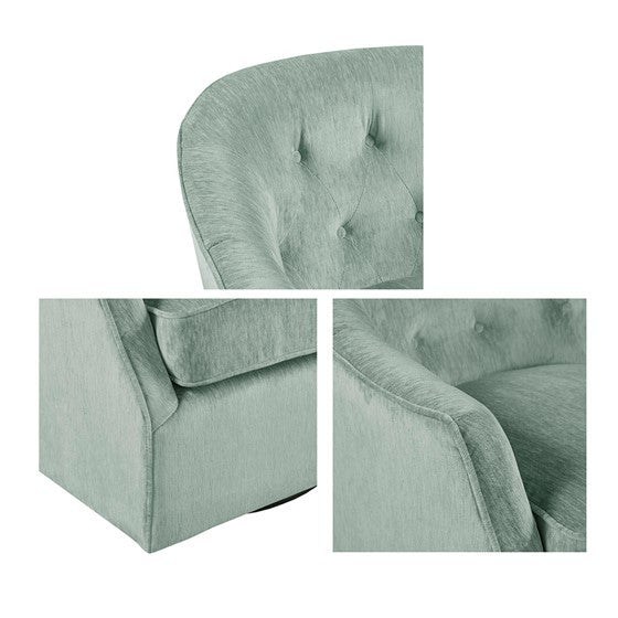 Calvin Swivel Chair Light Blue Solid Wood