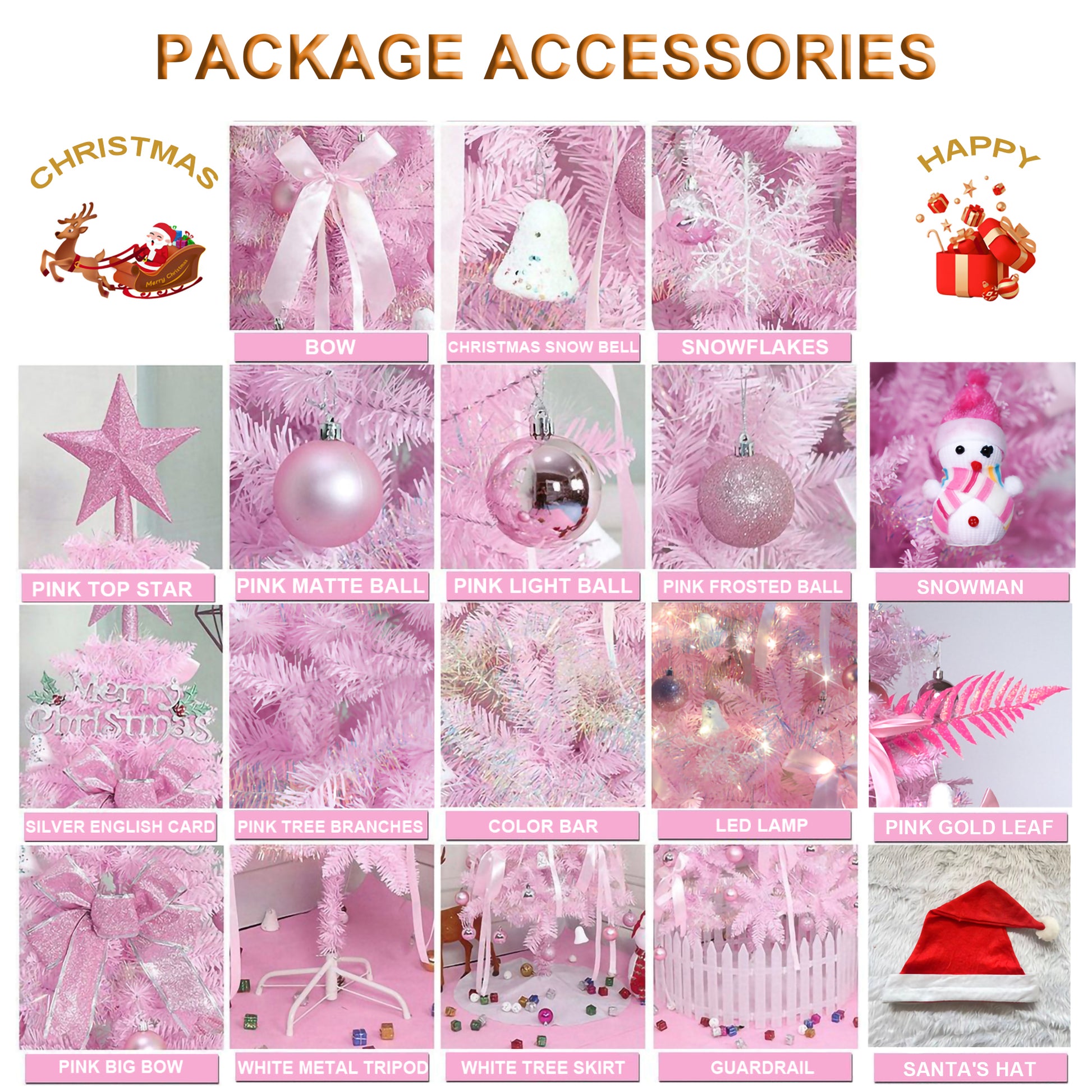 6Ft Christmas Tree Pink Pink Iron Plastic