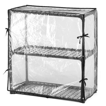 3 Shelf Wire Rack With Cover 1Pack ,Inclouding One Cover Black Steel