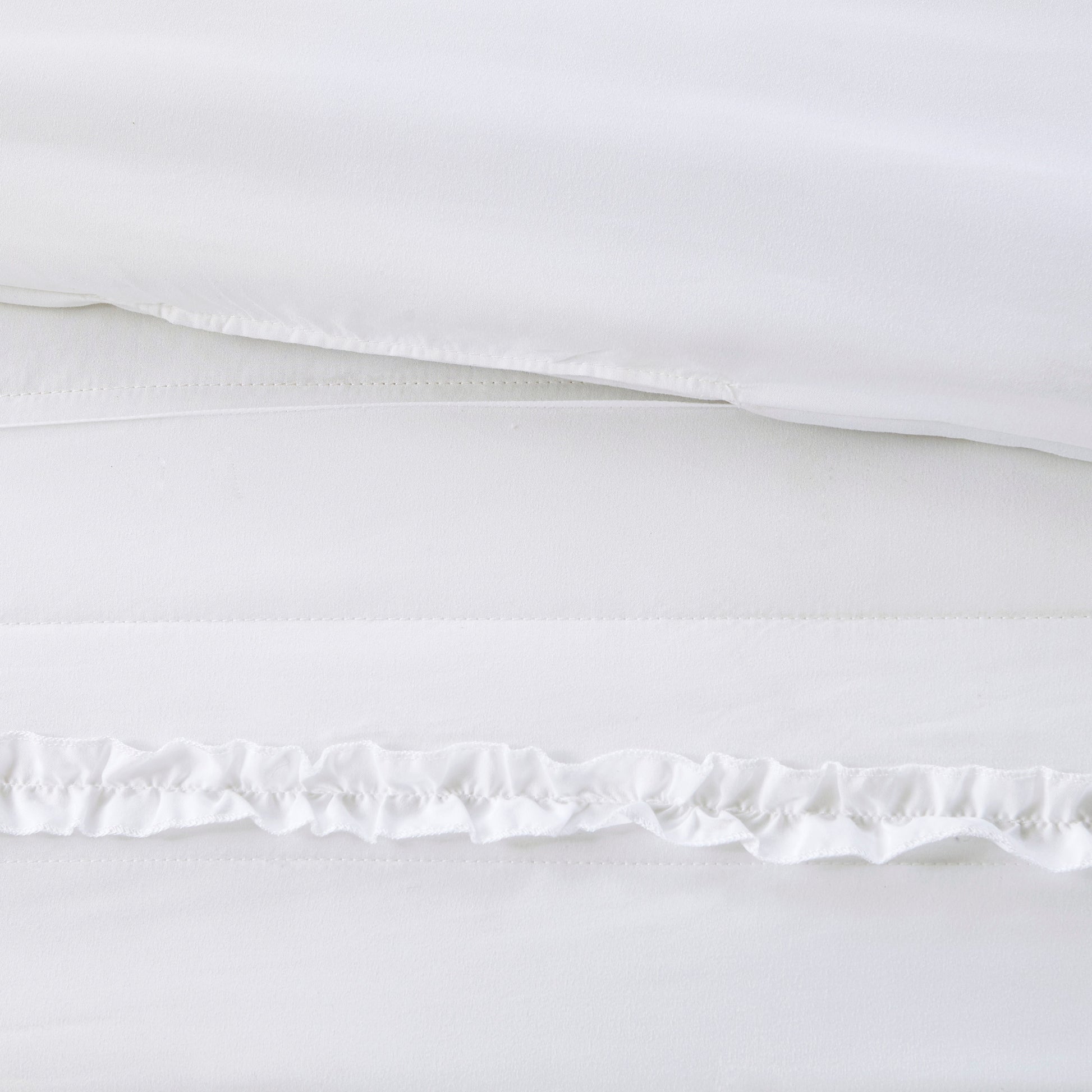 4 Piece 2 In 1 Duvet Set King White Cotton