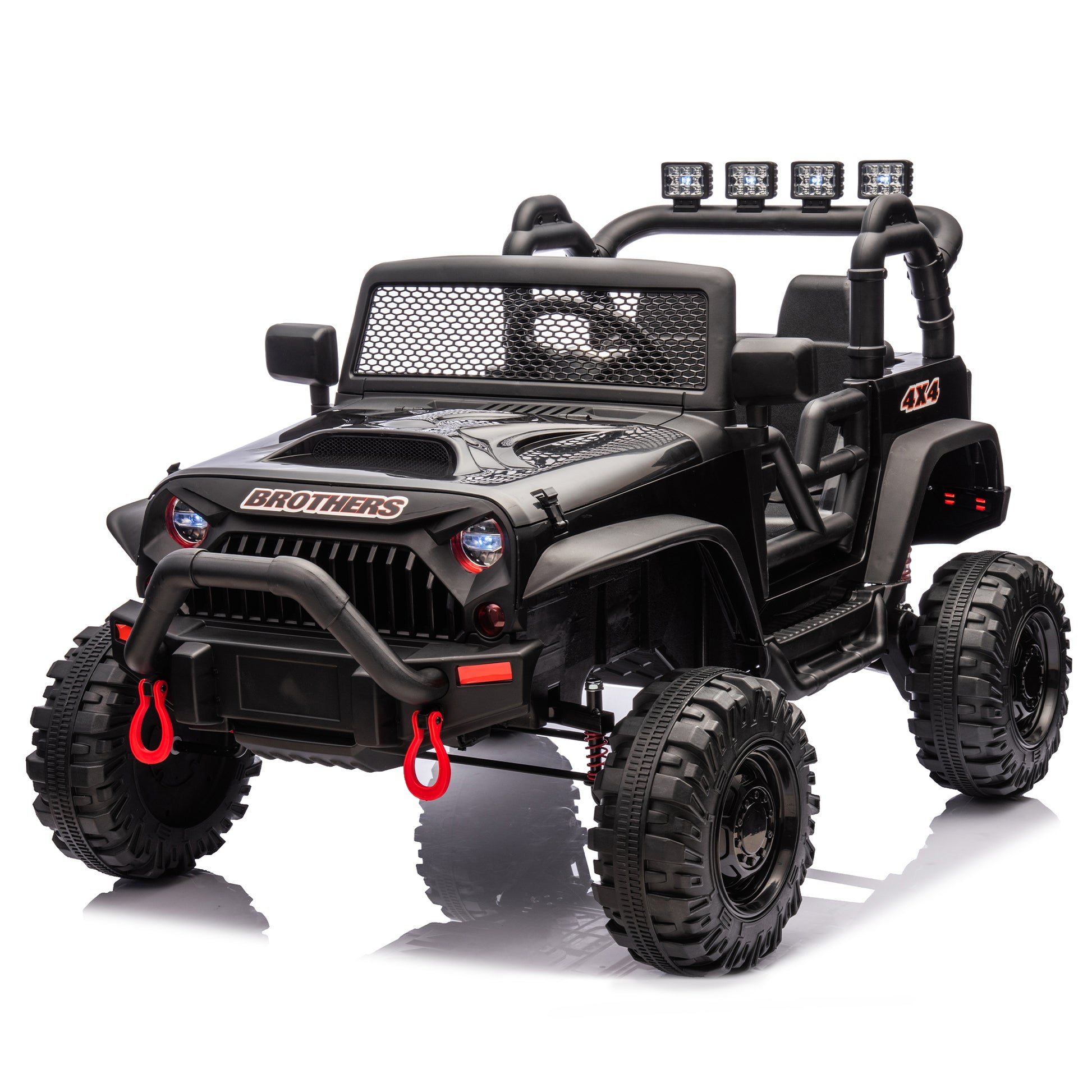 24V Kids Ride On 400W Electric Toy Car W Parents Control,Four Wheel Suspension,Front And Rear Led Searchlight,With Bluetooth,Mp3,Usb,Music,Volume Adjustment,Light Control And Power Display For Kids 3 Black Polypropylene