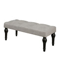 Ottoman Bench 4 Thickened Roman Column Feet French Upholstered Bedside Bench For Bedroom Living Room Entryway Gray Brown Linen Wood Bedroom Medium Soft Wood Rectangle Mdf