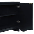 Vertical Stripes And Wavy Design Of A Four Door Cabinet Cabinet Suitable For Hallway, Entryway, Living Room 3 4 Spaces Black Primary Living Space Artsy Mdf