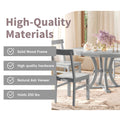 5 Piece Rustic Round Pedestal Extendable Dining Table Set With 15.7