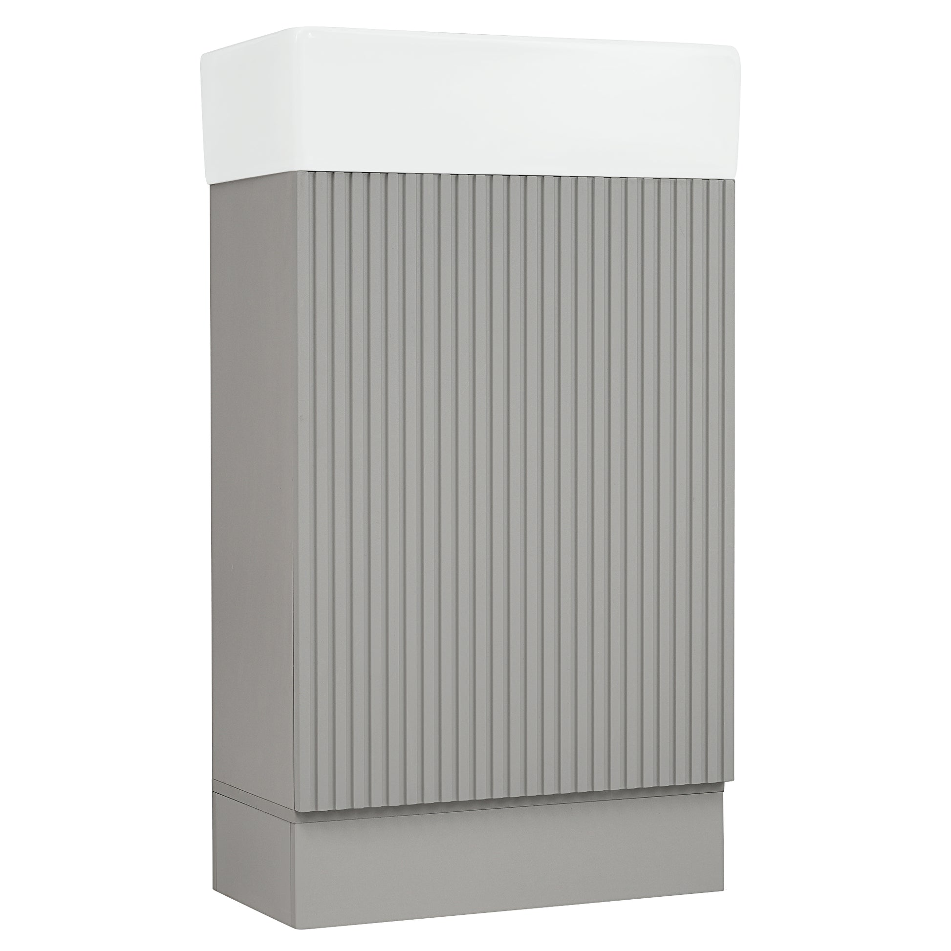 18.6" Bathroom Vanity With Sink, Bathroom Vanity Cabinet With Two Tier Shelf, Left Or Right Orientation, Grey Grey Mdf