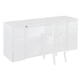 Full Size Murphy Bed With Drawers, Cabinets And Usb Ports,White Full White Mdf Lvl