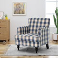 Harrison Tufted Club Chair Blue Fabric