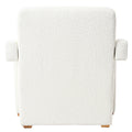 Mirod Sleek Right Angle Armrests, Ergonomic Lumbar Support, Square Wooden Block Legs, Inclined Seat For Comfort, Artistic Statement Piece For Living Room,Bedroom And Study White Boucle