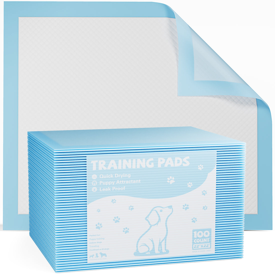 Disposable Dog Training Pads,34"X28" Ultra Absorbent Leak Proof Quick Drying Pet Pee Pads For Small To Large Dogs And Puppies Indoor Use, 60 Count White Fabric Plastic