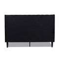 Aspen Vertical Tufted Headboard Platform Bed Set, Queen, Anthracite Black Velvet Box Spring Not Required Queen Anthracite Wood Foam Velvet Velvet