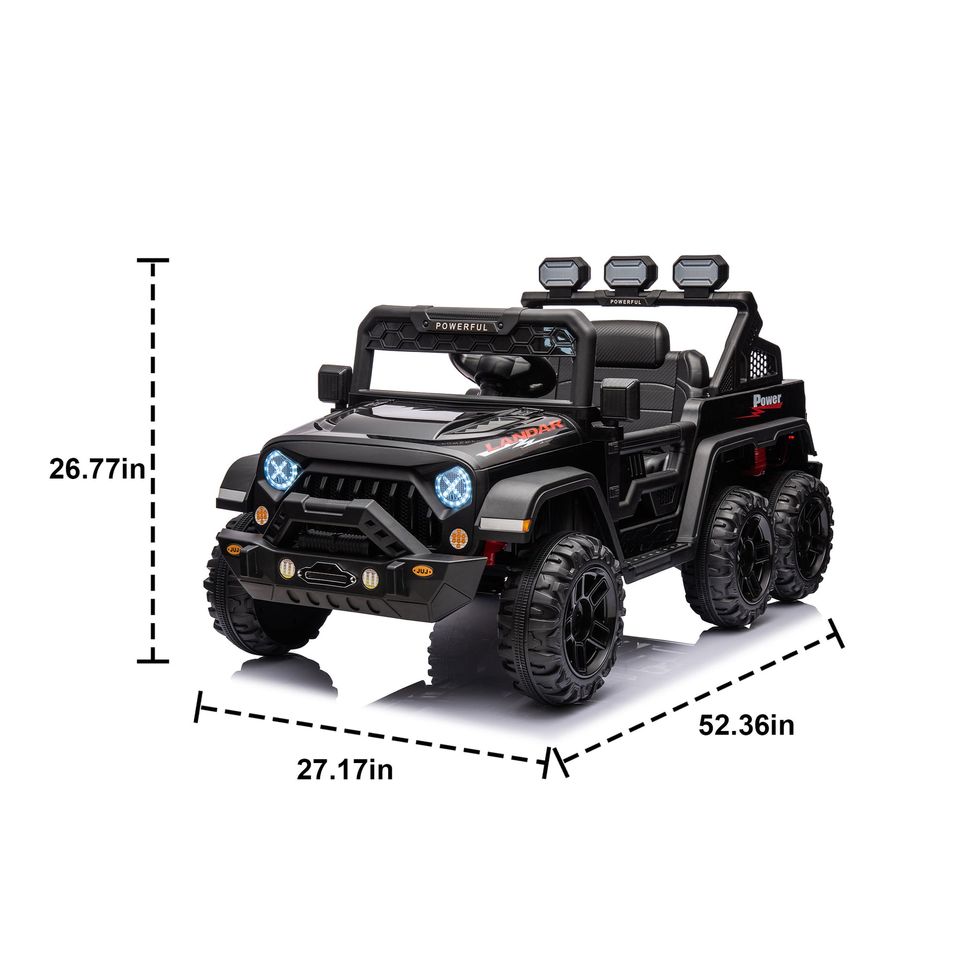 24V Ride On Large Pickup Truck Car For Kids,Ride On 4Wd Toys With Remote Control,Parents Can Assist In Driving,Bluetooth Music Version,Pickup Truck Design With Spacious Storage In The Rear. Black Polypropylene