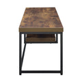 Weathered Oak And Black 1 Shelf Tv Stand Black Brown Primary Living Space 60 69 Inches Industrial Wood Metal