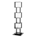 6 Tier Rotating Bookshelf, Floor Rack Simple Bookcase With Acrylic Plate Student Multi Function Creative Bookshelf For Living Room With Anti Toppling Base Black Particle Board