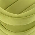 Modern Velvet Accent Chair With Ribbed Detail, Luxury Curved Fully Upholstered Accent Chair, Green No Assembly Needed Green Velvet