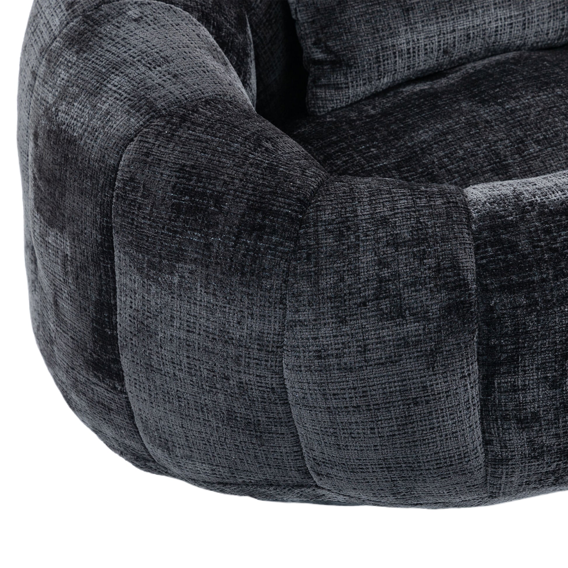 Coolmore Bean Bag Sofa Lazy Sofa Durable Comfort Lounger High Back Bean Bag Chair Couch For Adults And Kids, Indoor & Outdoor, Accent Floor Soft Lounge Chair Black Chenille Black Foam Chenille 2 Seat