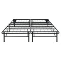 Black Metal Platform Foldable Bed Frame Eastern King Size, Toolless High Profile Design King Black Metal Bedroom Bed Frame Metal