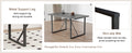 Table And Chair Set, Textured Top In Vintage Retro Grey Wood Grain Desktop, Black Metal Legs. Dining Chair With White Faux Leather Backrest Cushion With Black Metal Legs. Gray,Wood Seats 6 Mdf Metal