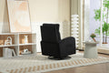 Jiada Upholstered Swivel Glider.Flannel Fabric.Rocking Chair For Nursery In Black.Modern Style One Left Bag Black Foam Corduroy