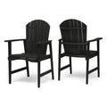 Outdoor Weather Resistant Acacia Wood Adirondack Dining Chairs Set Of 2 , Dark Gray Finish Dark Grey Acacia Wood