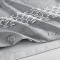 3 Piece Clipped Jacquard Duvet Cover Set King Gray Polyester