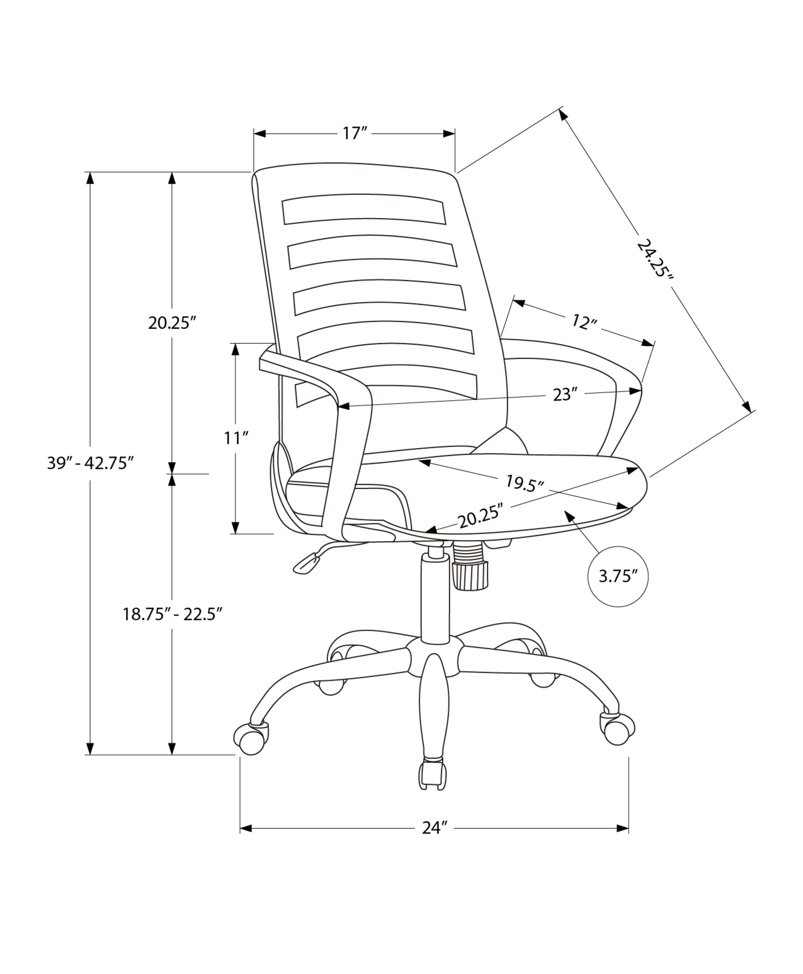 Office Chair, Adjustable Height, Swivel, Ergonomic, Armrests, Computer Desk, Work, Grey Mesh, Chrome Metal, Contemporary, Modern White Foam Polyester