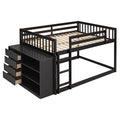 Full Over Full Bunk Bed With 4 Drawers And 3 Shelves Espresso Full Espresso Solid Wood