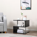 Dfw Coffee Tables For Living Room Modern Black Coffee Table With S Shaped 3 Tiers Open Storage Shelf Matte Center Sofa Tea Table For Home Office Furniture Black 19.70