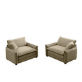 Tan Corduroy,Luxurious And Sophisticated Deep Seated Sofa Set With Two Single Deep Seat Sofa Suitable For Living Room And Office Tan Corduroy 2 Seat