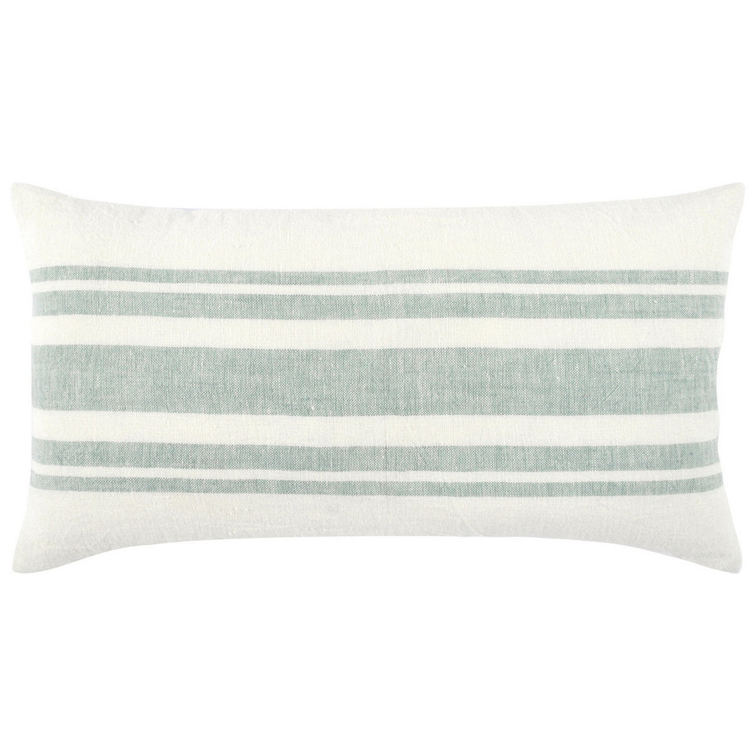 14 X 26 Accent Lumbar Throw Pillow, Stripe Design, Eucalyptus, White, Green White Green Wood