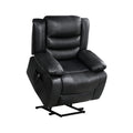 Modern Living Room Furniture 1Pc Power Lift Chair Faux Leather Upholstery Black Power Recliner Chair Black Faux Leather Primary Living Space Faux Leather