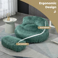 Coolmore Bean Bag Chair, Floor Sofa With Handle,Accent Sofa Chair With Ottoman For Gaming Reading Relaxing Mint Green Mint Green Plush