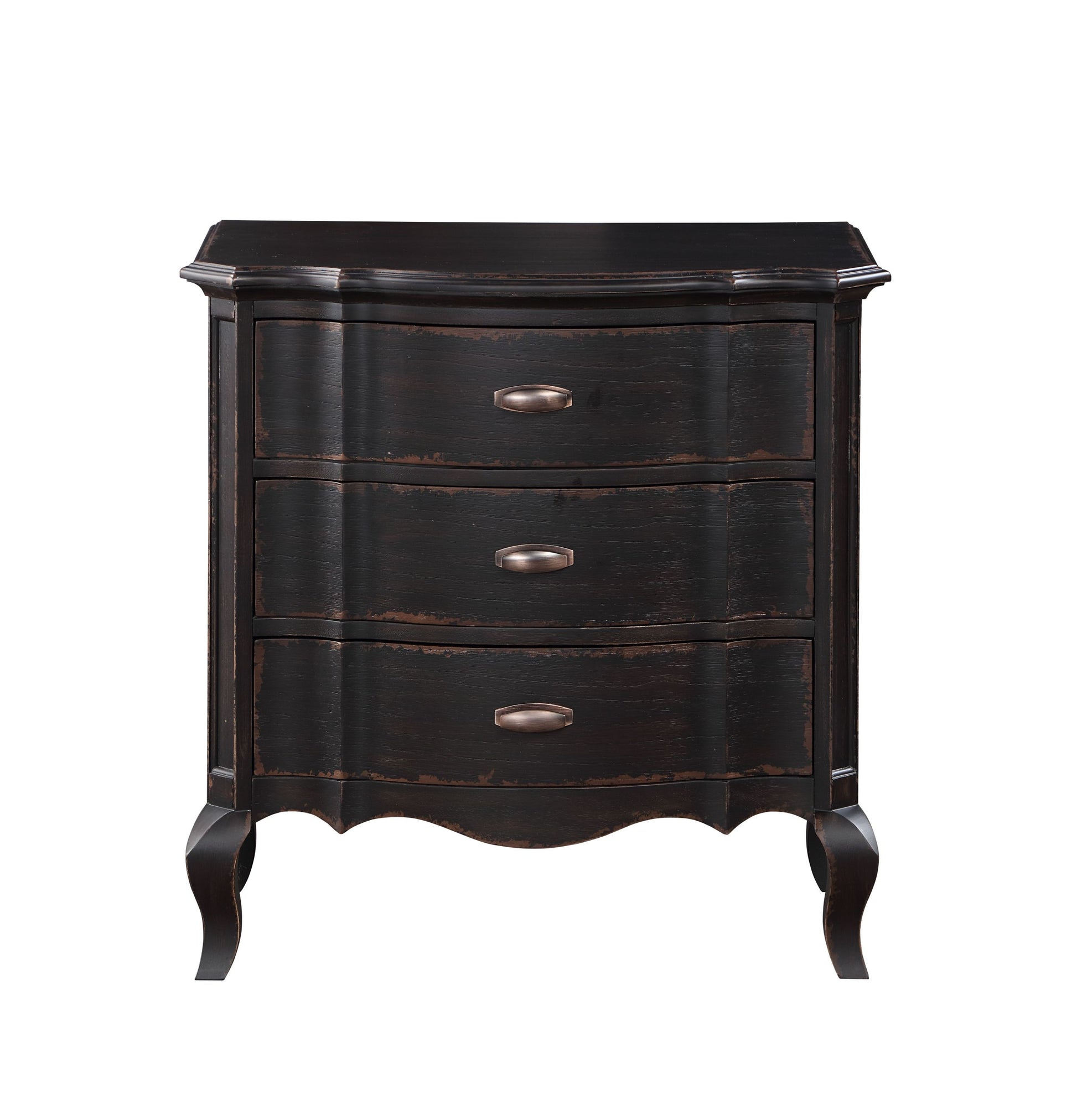 Antique Black 3 Drawer Nightstand Antique Black 3 Drawers Bedroom Rectangle French Country Felt Lined Drawers Antique Solid Wood