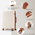 Luggage Sets 3 Piece Suitcase Set 20 24 28 With Usb Port,Carry On Luggage Airline Approved,Pp Lightweight Suitcase With Spinner Wheels,Ivory And Brown Ivory Polypropylene