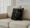 Luxury Chinchilla Faux Fur Gilded Black Pillow 22 In. X 22 In. Black Gold Polyester