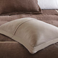7 Piece Micro Corduroy Comforter Set Brown King Brown Polyester