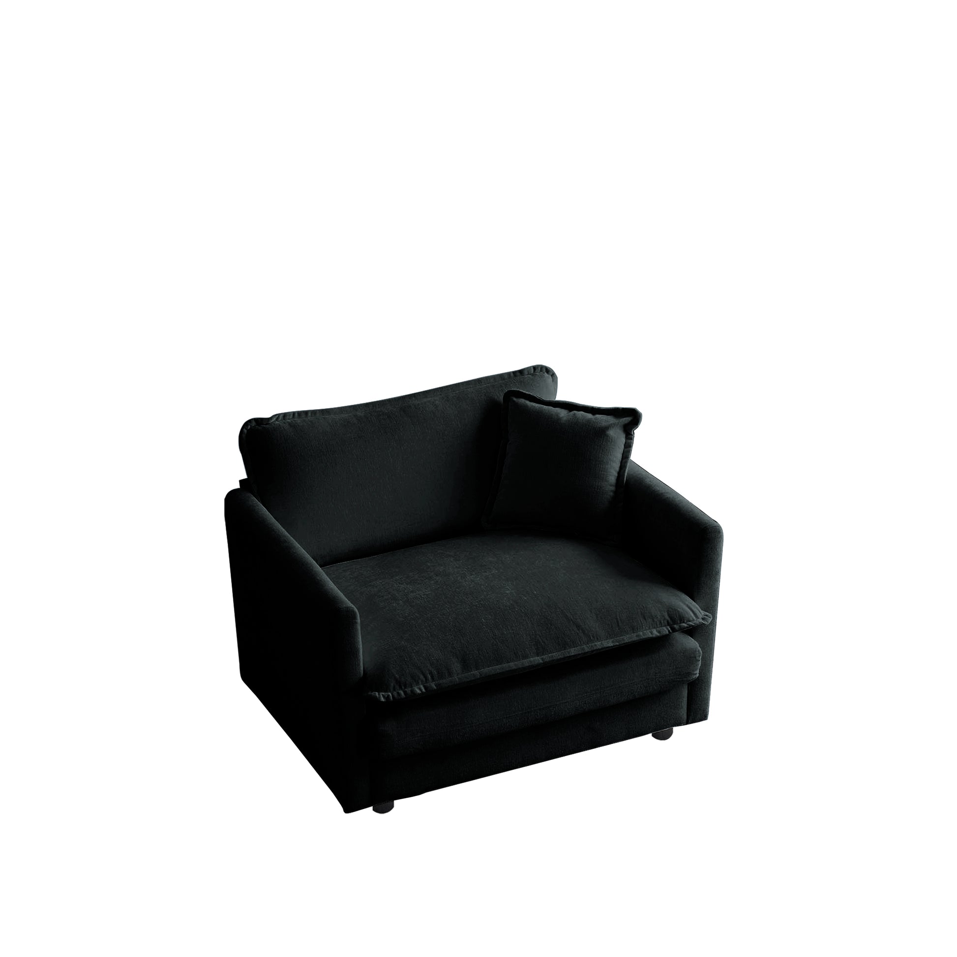 Modern Sofa Couch, 3 Piece Set Extra Deep Seat Sectional Sofa For Living Room, Oversized Sofa, 3 Seat Sofa, Loveseat And Single Sofa, Black Chenille Green Chenille 6 Seat