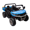 24V Ride On Truck 2 Seater Ride On Utv With 2X200W Motor Ride On Dump Truck With Dump Bed Shovel Ride On Car With Remote Control Electric Vehicle With Non Slip Tyre For Boys Girls Blue Plastic