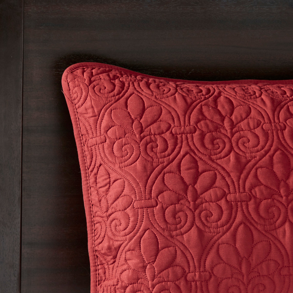 Reversible Bedspread Set Red King Red Cotton