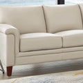 Westcott Leather Sofa Beige Memory Foam Genuine Leather 3 Seat