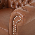 Comfy Arm Chair With Tufted Backmodern For Living Room, Bedroom And Study Brown Pu