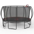 Yc 16Ft Trampoline Pumpkin Black Red Black Red Garden & Outdoor Steel