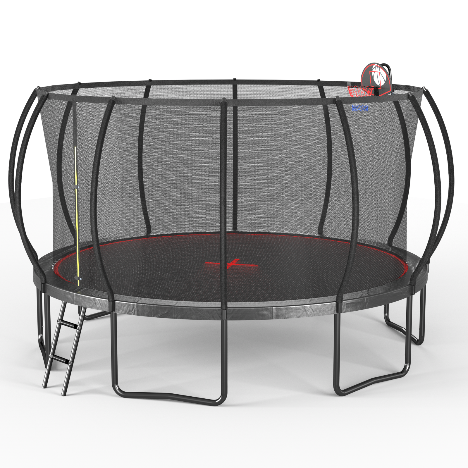 Yc 16Ft Trampoline Pumpkin Black Red Black Red Garden & Outdoor Steel